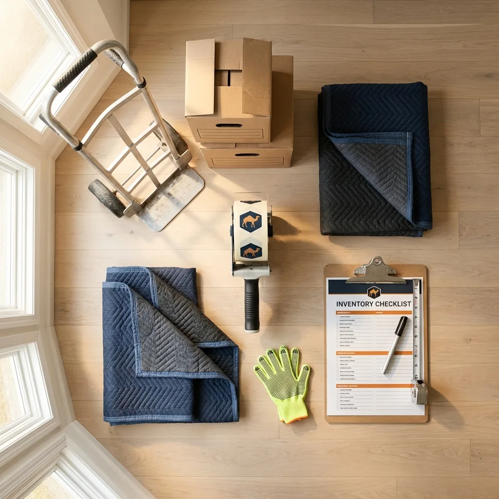 Professional moving supplies and packing materials layout for Bristol residential relocations